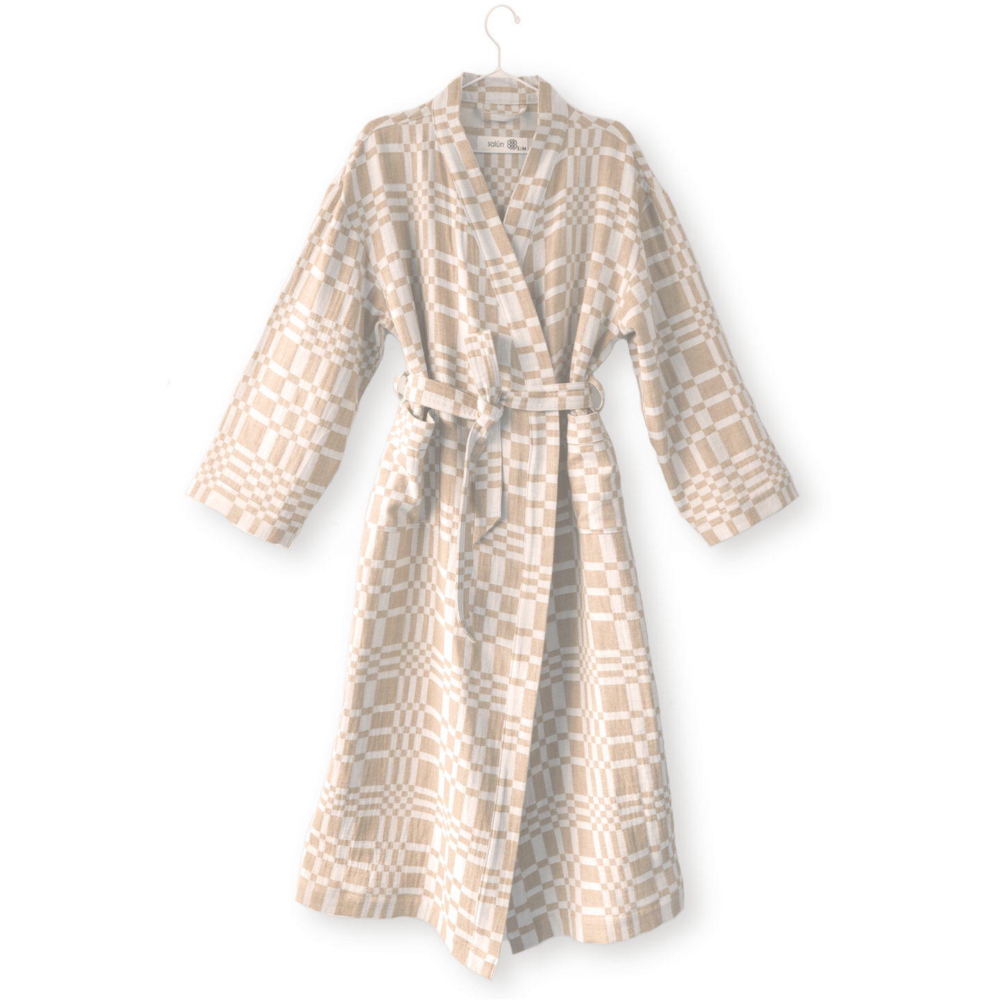 Bathrobe in Check-Box pattern BLUE