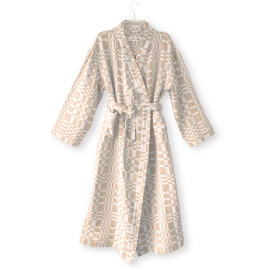 Bathrobe in Check-Box pattern BLUE